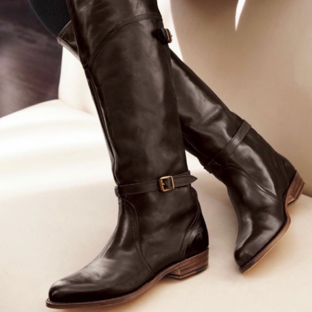 SOLD Frye Dorado Riding FG BO Dark Brown Leather Knee High Boots Size 8